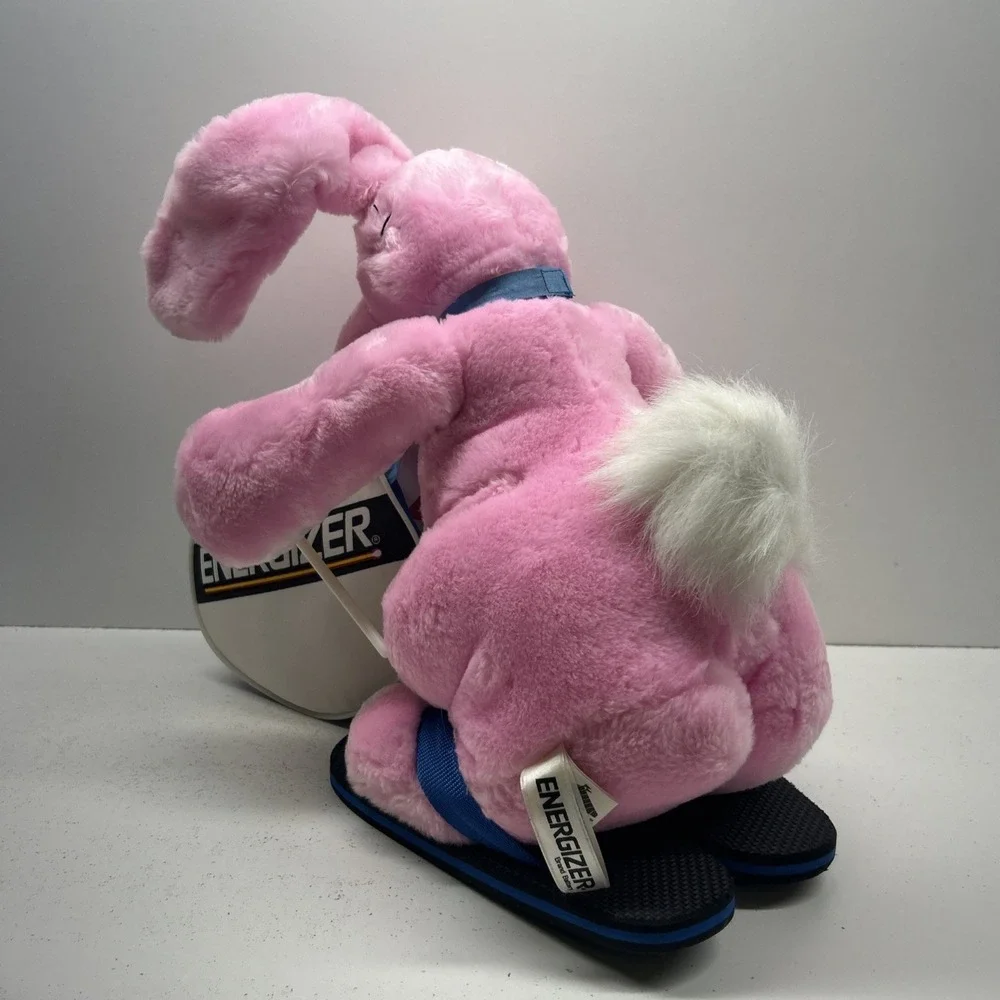 Vintage 1989 Energizer Bunny Plush Pink Drum Flip Flops Stuffed Toy ‼️Read Desc